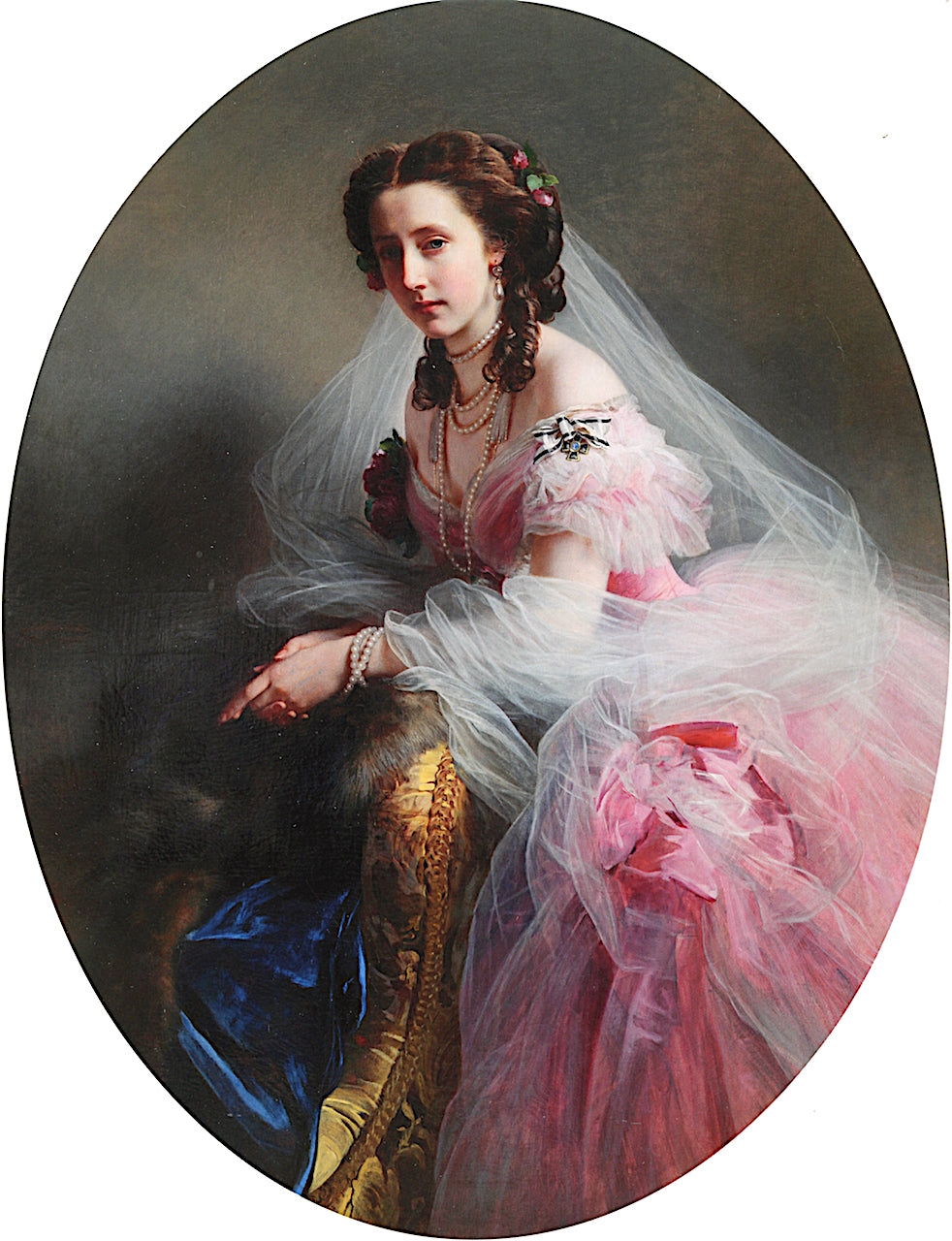 Anna, Princess of Hesse, vintage artwork by Franz Xavier Winterhalter, A3 (16x12") Poster Print