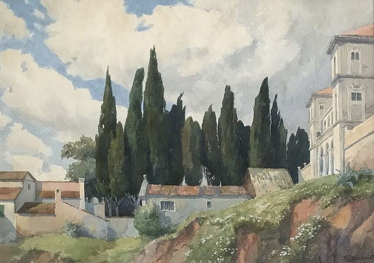 Southern View, vintage artwork by Hermann Baumeister, 12x8" (A4) Poster