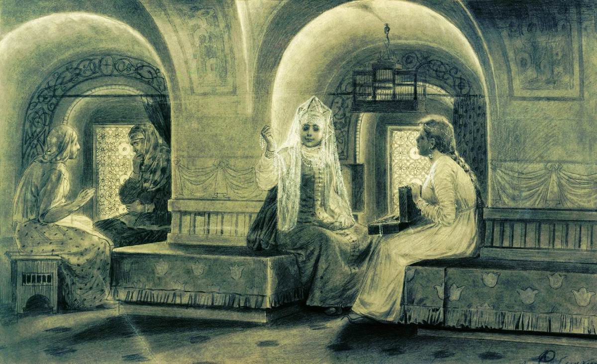 In the Palace by Andrei Petrovich Riabushkin,A3(16x12")Poster