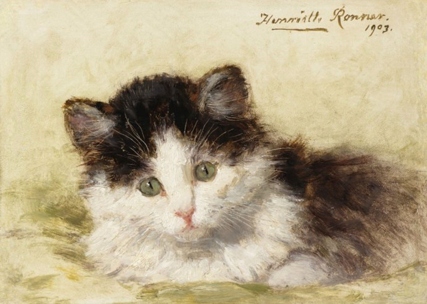 Inquisitive Look, vintage artwork by Henriette Ronner-Knip, A3 (16x12") Poster Print