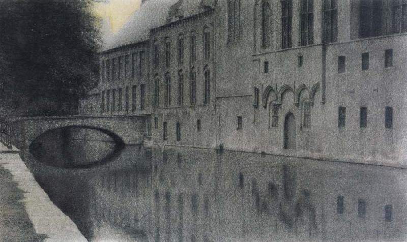 Memory of Flanders, vintage artwork by Fernand Khnopff, 12x8" (A4) Poster