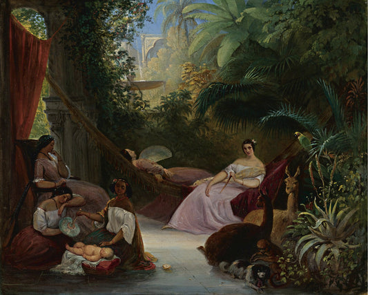 La Siesta, vintage artwork by Johann Moritz Rugendas, A3 (16x12") Poster Print