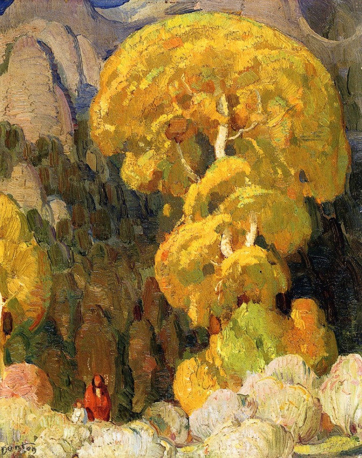 Cottonwood in the Indian Canyon by William Herbert Dunton,16x12(A3) Poster