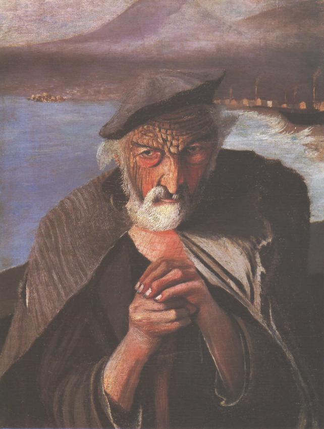 Old Fisherman by Tivadar Csontvary Kosztka,A3(16x12")Poster
