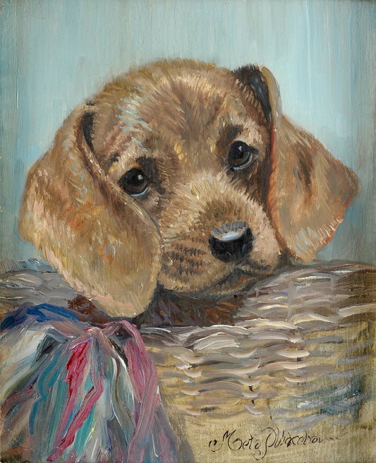 Dachshund puppy by Meta Plückebaum,16x12(A3) Poster