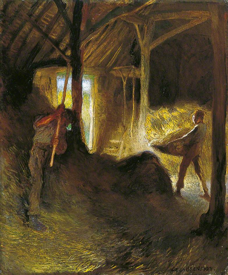 In the Barn by Sir George Clausen, R.A., R.W.S., R.I.,A3(16x12")Poster