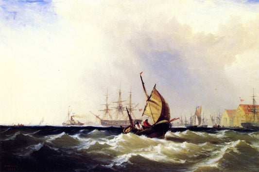 Shipping at Philadelphia, vintage artwork by David Johnston Kennedy, A3 (16x12") Poster Print