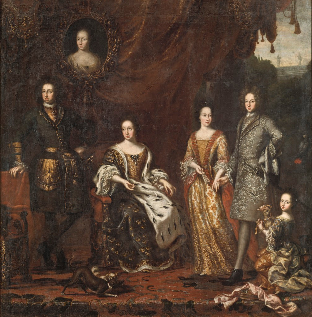 King Karl XI with His Family, vintage artwork by David Klocker Ehrenstrahl, 12x8" (A4) Poster