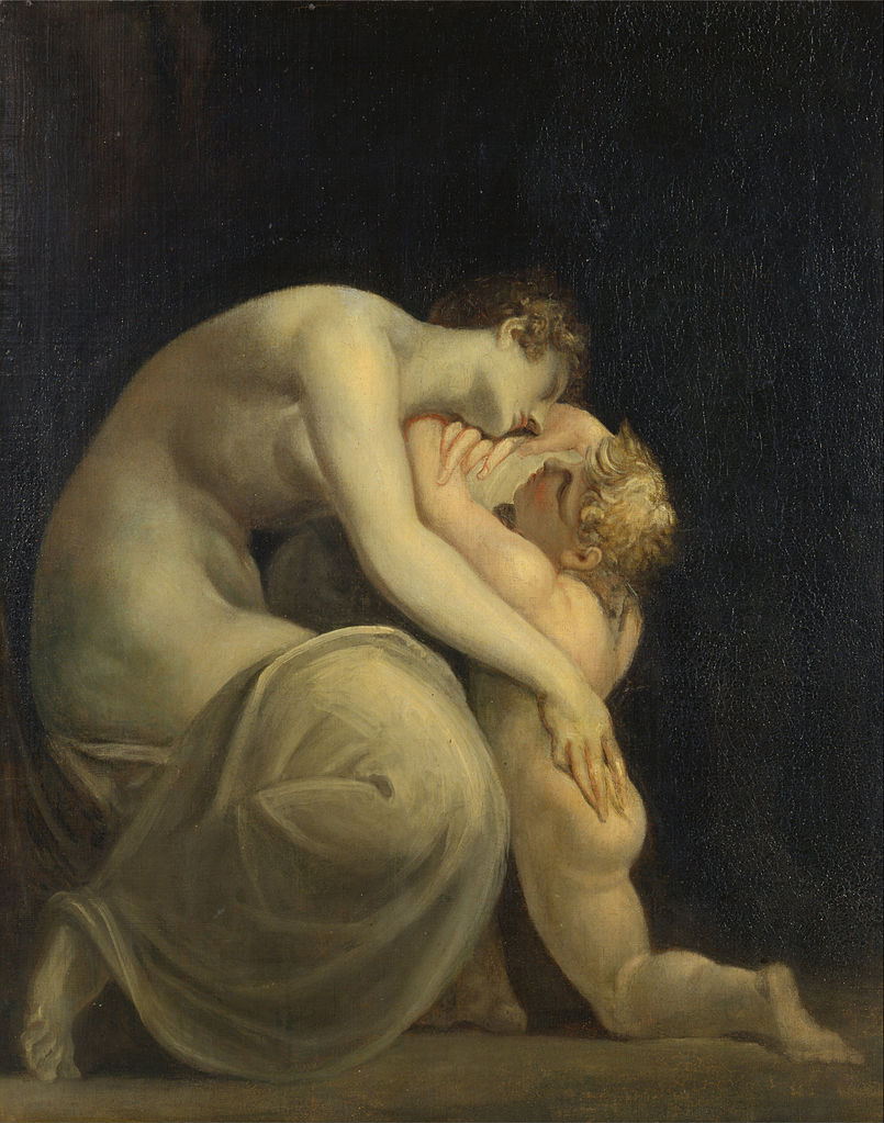 Tekemessa and Eurysakes, vintage artwork by Johann Heinrich Füseli, 12x8" (A4) Poster