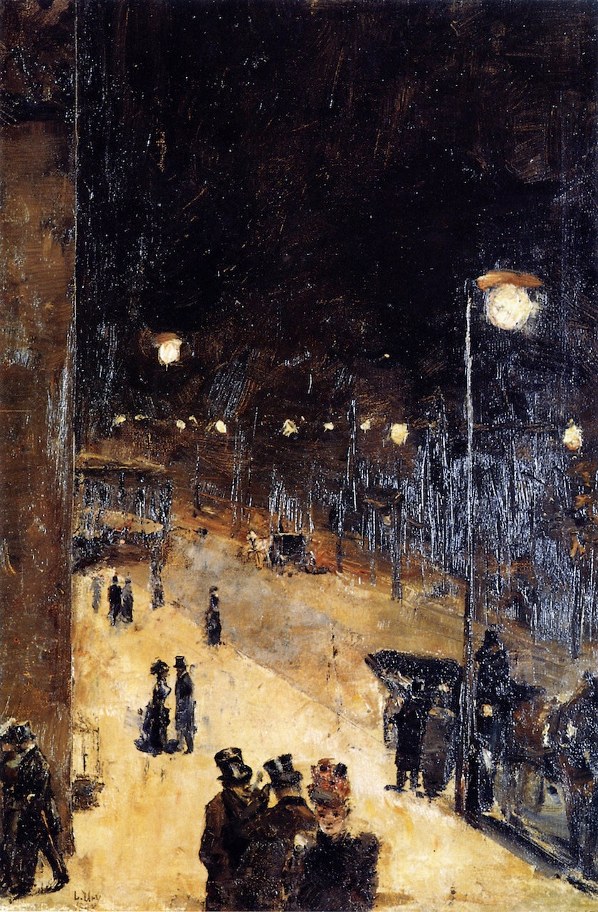 Berlin Street at Night by Lesser Ury,A3(16x12")Poster