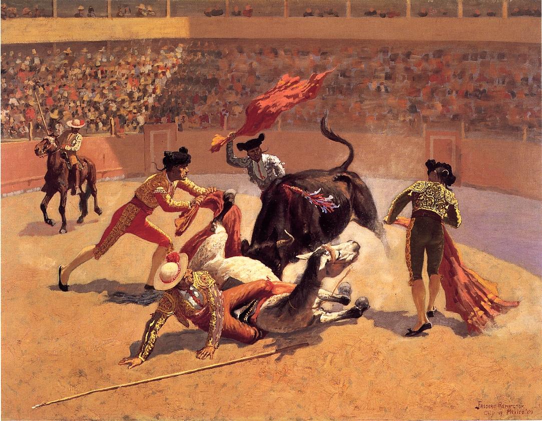 Bull Fight in Mexico by Frederic Remington,A3(16x12")Poster