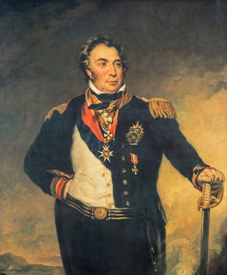 Sir Charles Napier, Admiral, vintage artwork by John Philip Simpson, 12x8" (A4) Poster