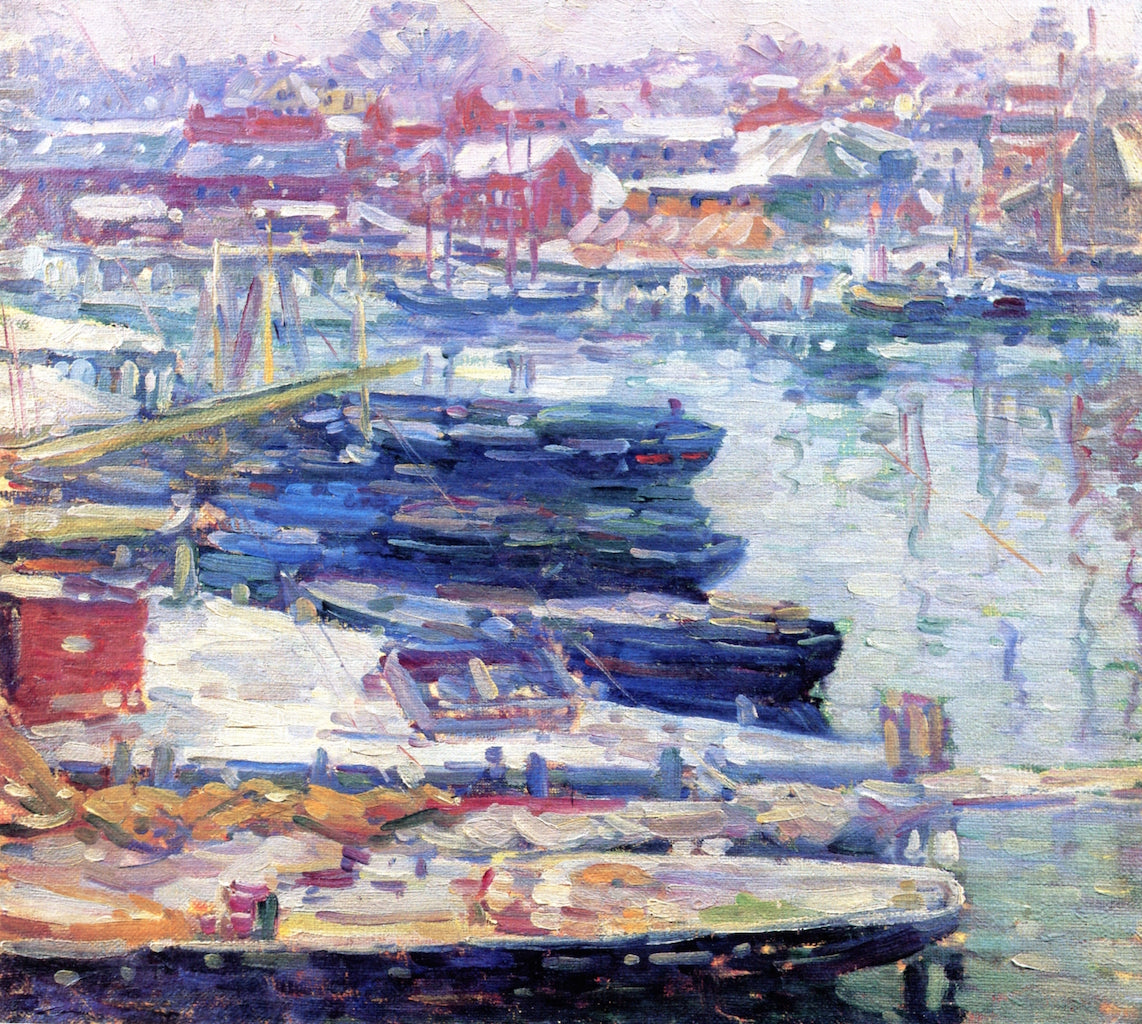 Wharves in Winter by Charles Salis Kaelin,A3(16x12")Poster