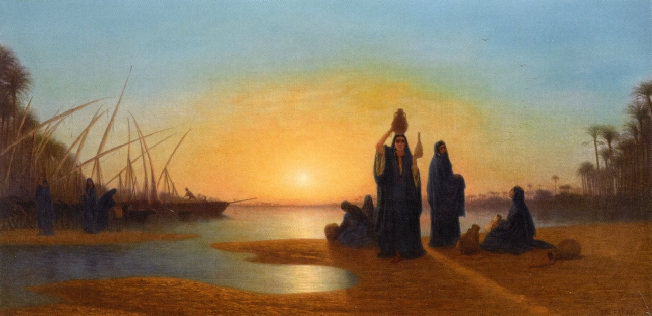 The Banks of the Nile, vintage artwork by Charles Theodore Frère, A3 (16x12") Poster Print