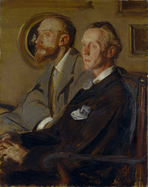 Charles Shannon and Charles Ricketts, vintage artwork by Jacques-Émile Blanche, 12x8" (A4) Poster