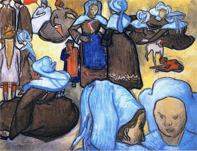 Breton Women by Vincent van Gogh,A3(16x12")Poster