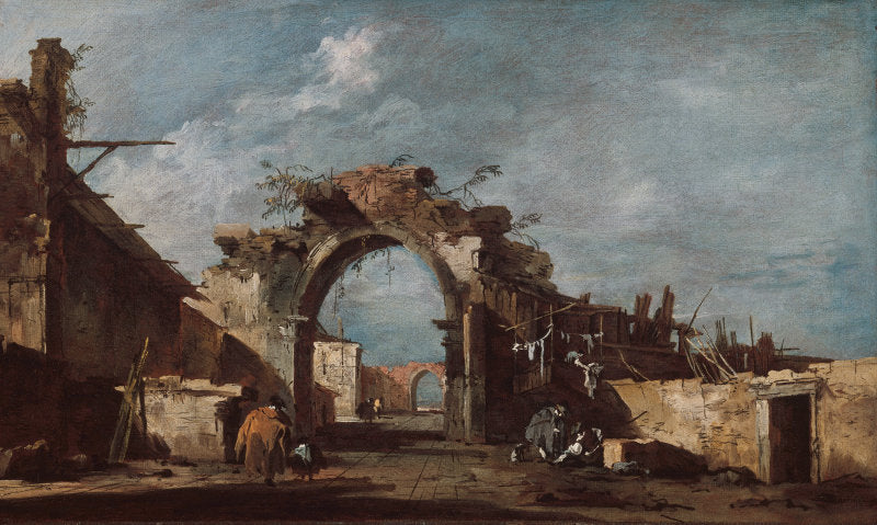 Capriccio:  Ruined Archway, vintage artwork by Francesco Guardi, 12x8" (A4) Poster
