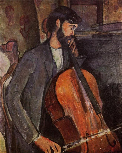 The Cellist, vintage artwork by Amedeo Modigliani, 12x8" (A4) Poster