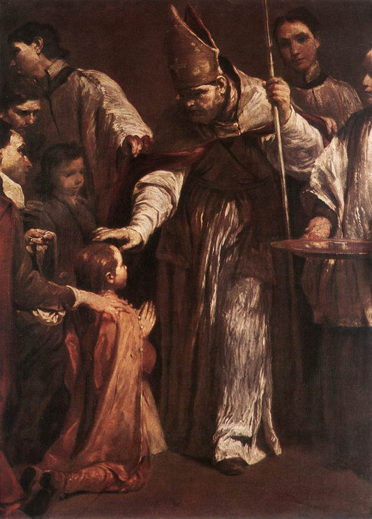 The Seven Sacraments:  Confirmation, vintage artwork by Giuseppe Maria Crespi, 12x8" (A4) Poster