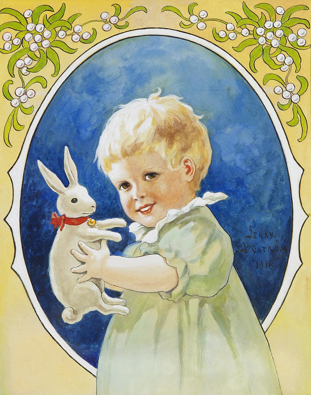 Child with Rabbit by Jenny Nystrom,A3(16x12")Poster