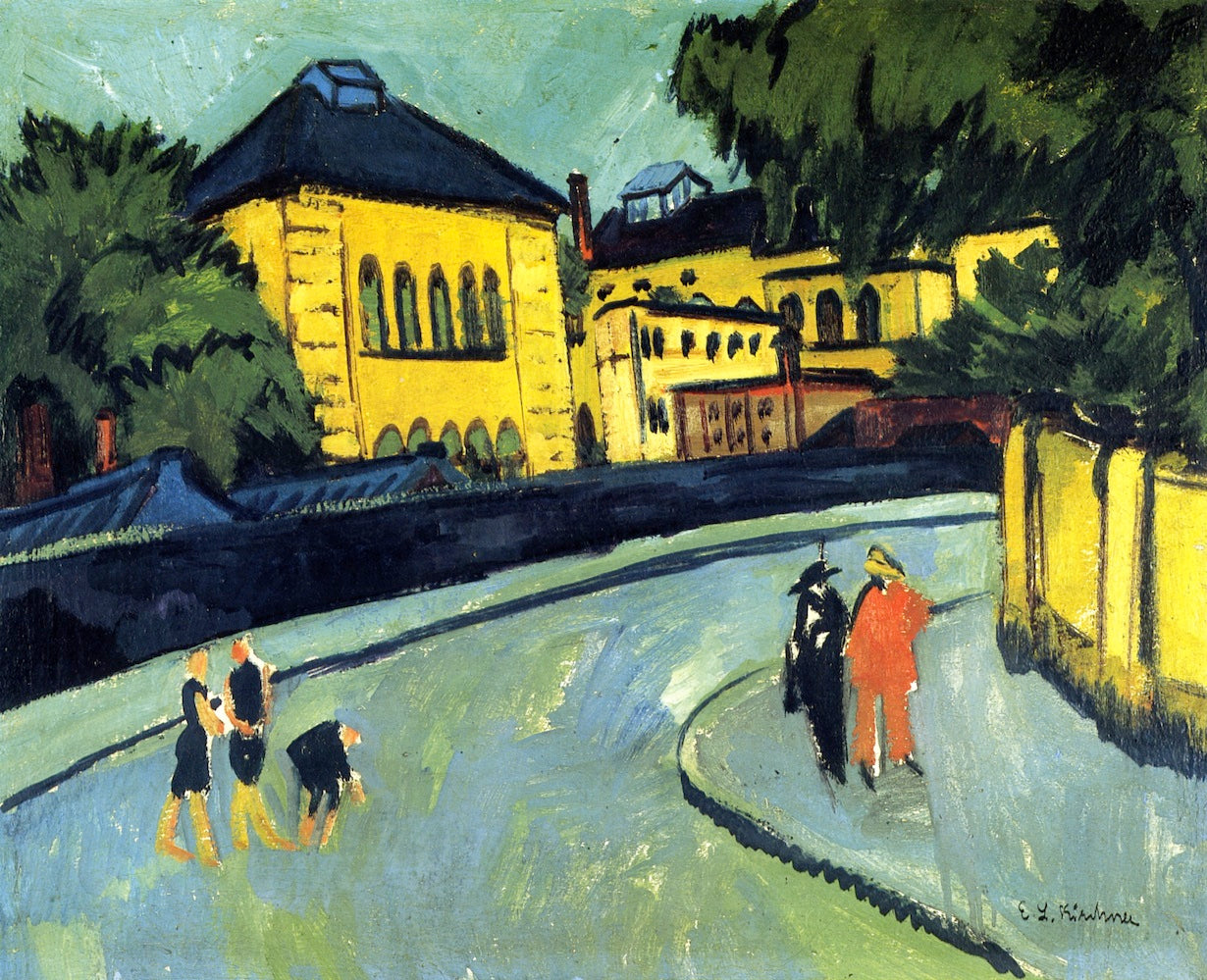 Dresden - Friedrichstadt, vintage artwork by Ernst Ludwig Kirchner, 12x8" (A4) Poster