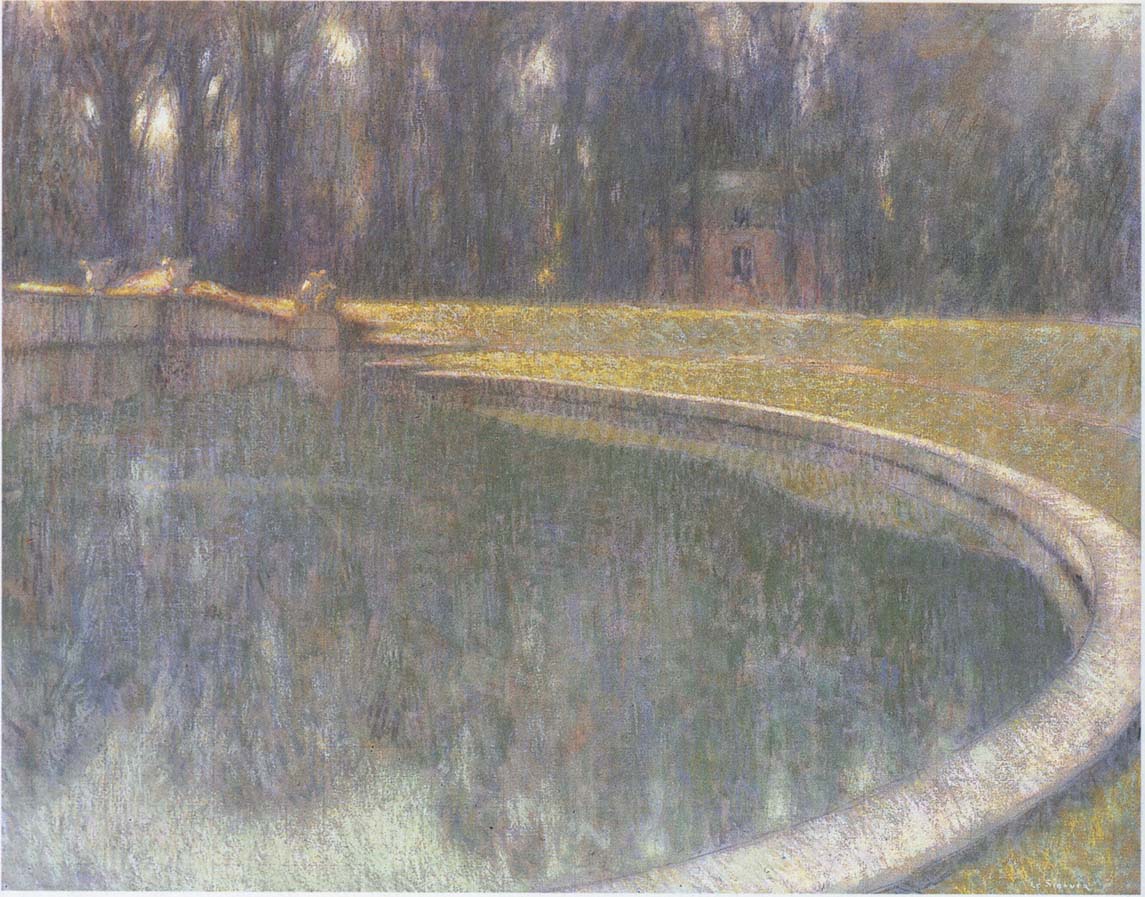 Fountain of Neptune in Versailles, vintage artwork by Henri Le Sidaner, 12x8" (A4) Poster