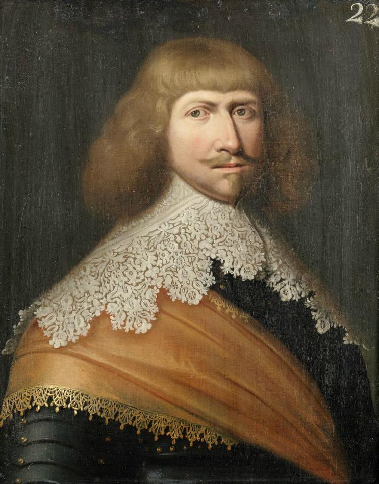 Portrait of Adriaan van der Mijle, vintage artwork by Jan van Teylingen, 12x8" (A4) Poster