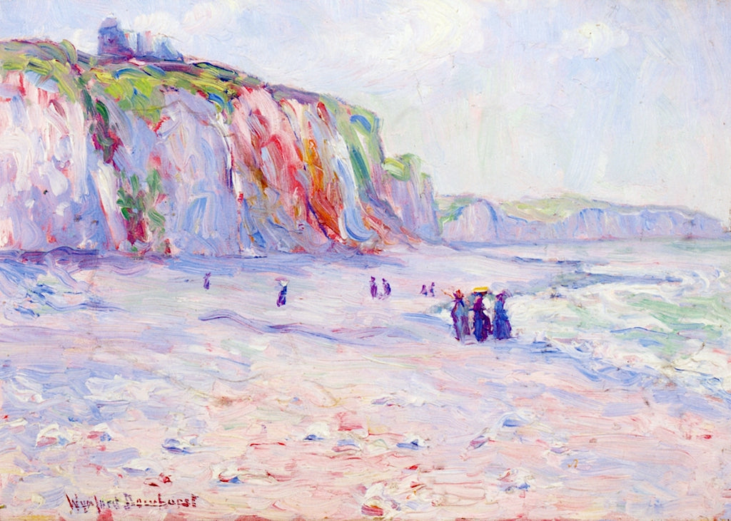 La Plage, Dieppe, vintage artwork by Wynford Dewhurst, 12x8" (A4) Poster