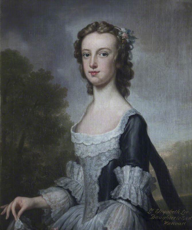 Lady Elizabeth Harcourt (d.1811), Lady Lee, vintage artwork by Attributed to George Knapton, 12x8" (A4) Poster