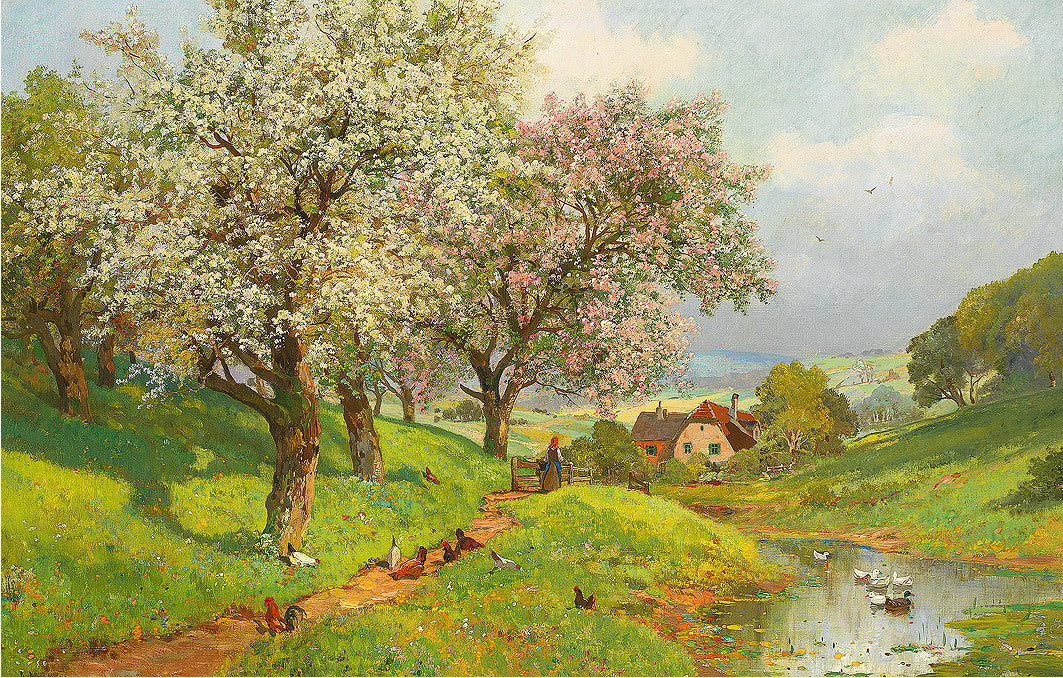 th Blossoming Fruit Trees, Farm, & Poultry by Alwin Arnegger,16x12(A3) Poster