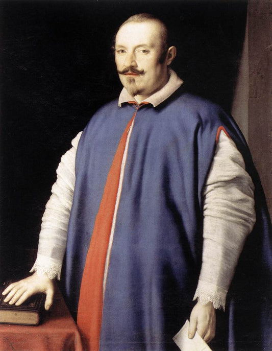 Monsignor Ottaviano Prati, vintage artwork by Giovanni Salvi da Sassoferrato, 12x8" (A4) Poster