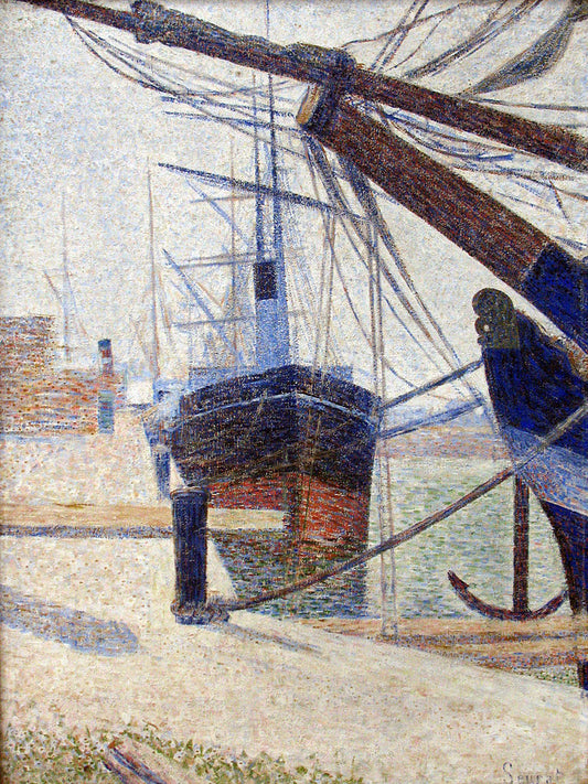 Corner of the Harbour of Honfleur, vintage artwork by Georges Seurat, 12x8" (A4) Poster
