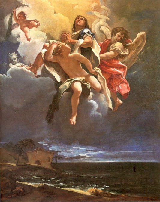 Apotheosis of a Saint, vintage artwork by Sebastiano Ricci, 12x8" (A4) Poster