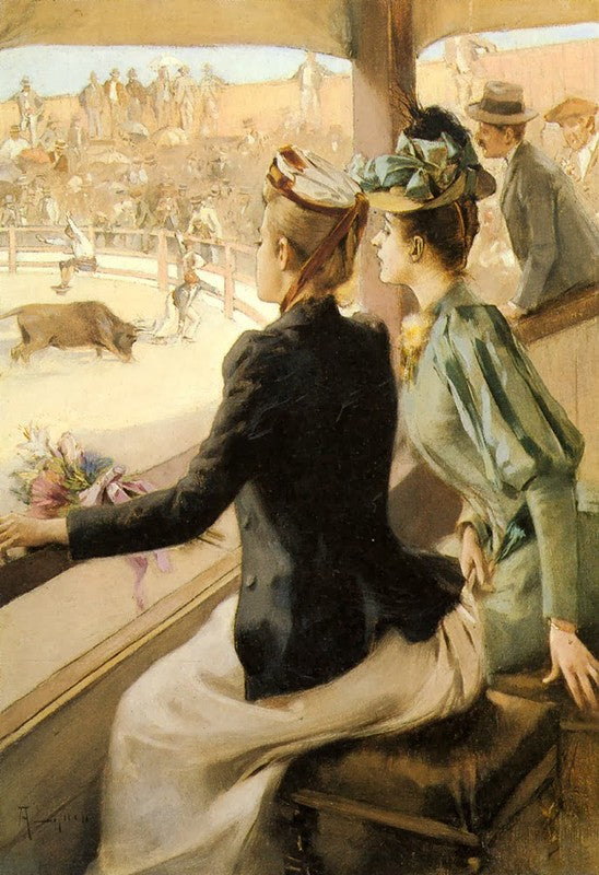 At the Bullfight, vintage artwork by Albert Lynch, 12x8" (A4) Poster