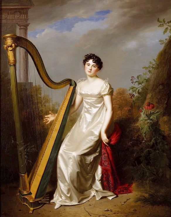 Portrait of Marquise de Chamillard, vintage artwork by Firmin Massot, 12x8" (A4) Poster