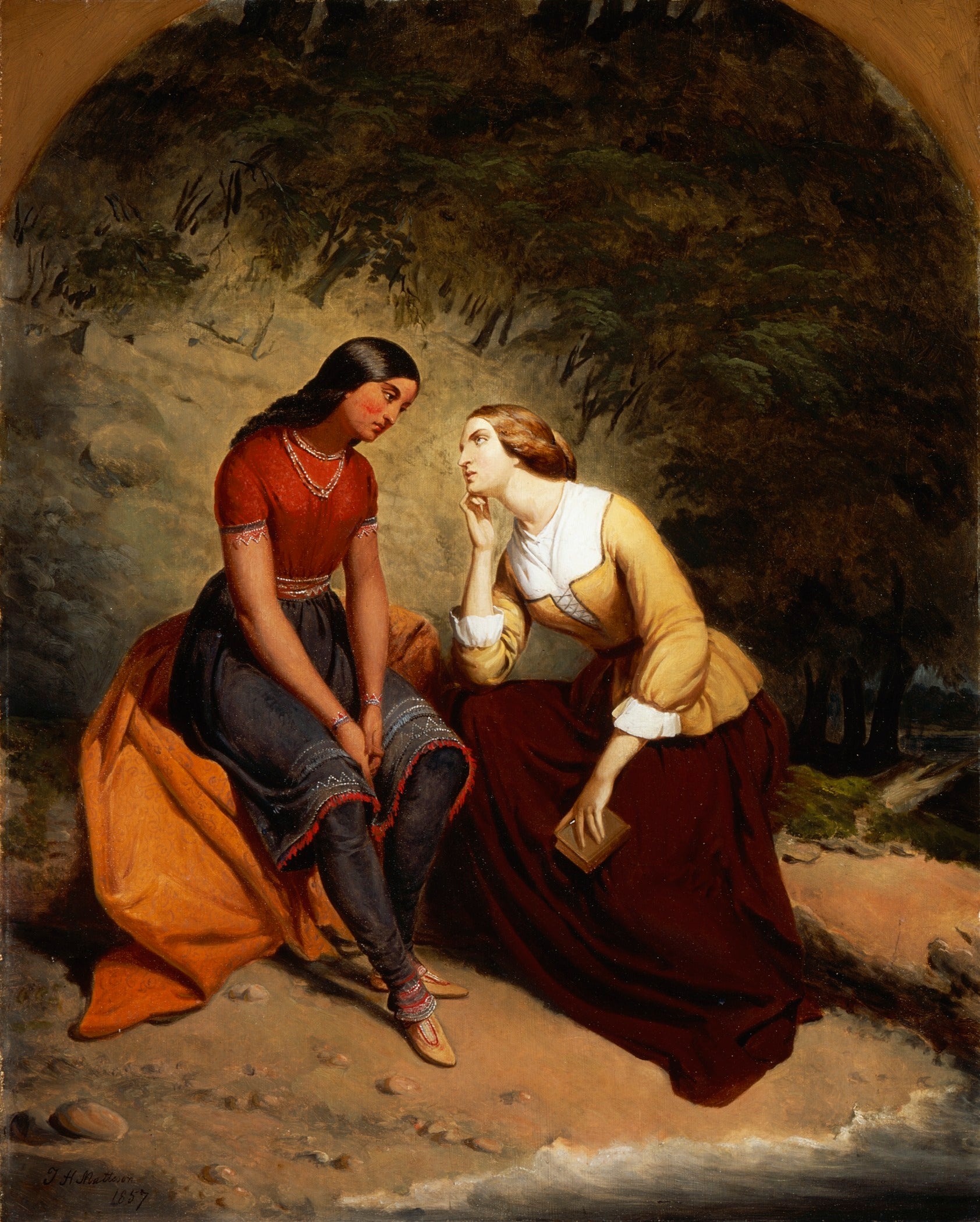 The Meeting of Hetty and Hist, vintage artwork by Thompkins H Matteson, A3 (16x12") Poster Print