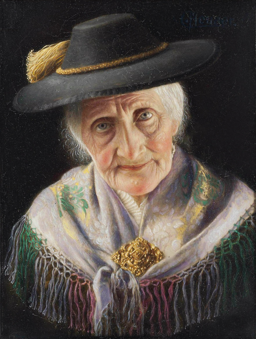 Study Of Tyrolean Lady by Christian Heuser,A3(16x12")Poster