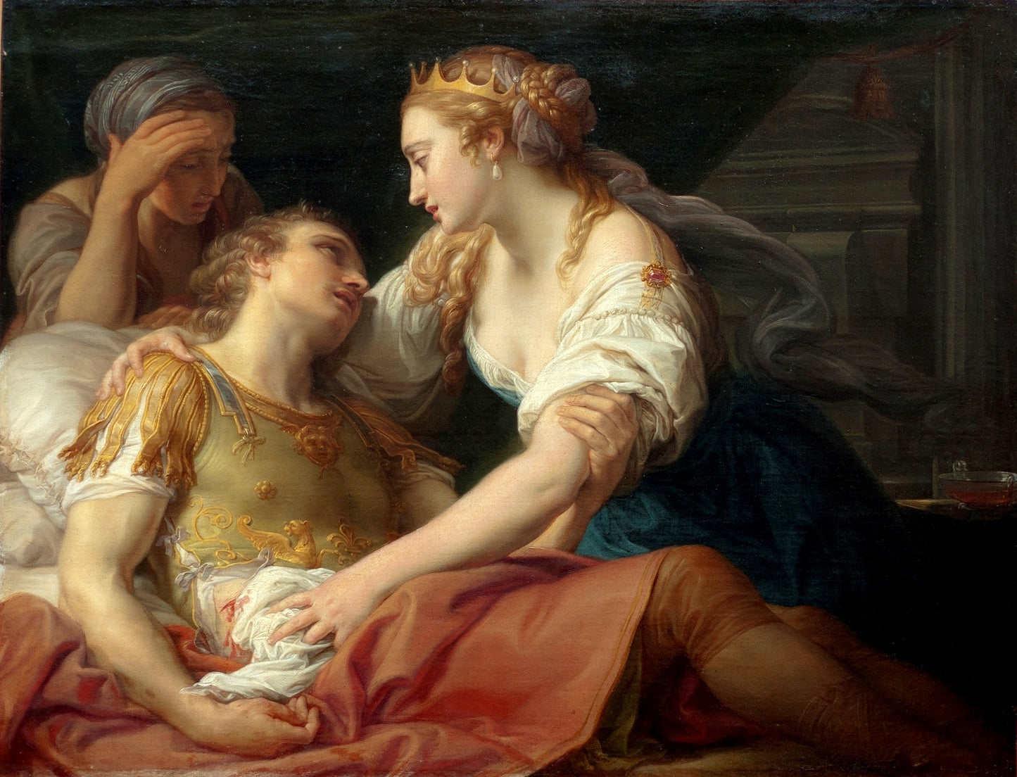 Cleopatra and the Dying Mark Antony, vintage artwork by Pompeo Batoni, 12x8" (A4) Poster