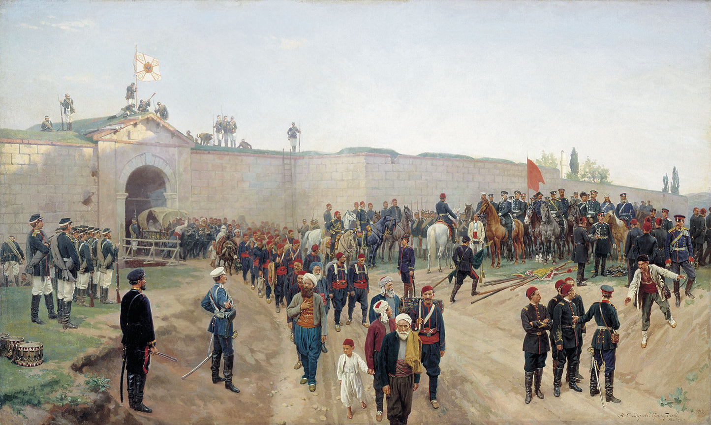 The Surrender of Nikopol, vintage artwork by Nikolai Dmitriev-Orenburgsky, 12x8" (A4) Poster