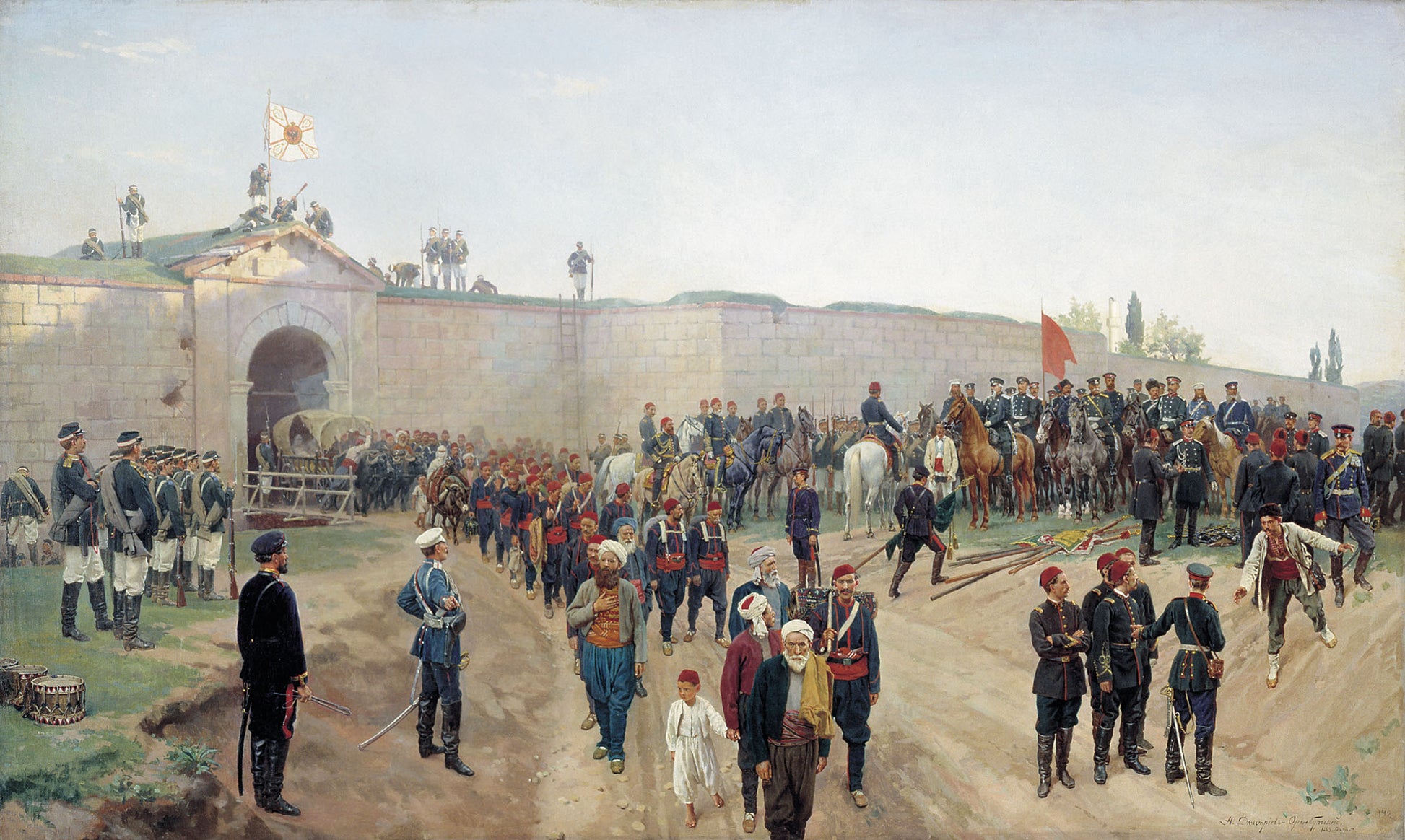 The Surrender of Nikopol, vintage artwork by Nikolai Dmitriev-Orenburgsky, 12x8" (A4) Poster