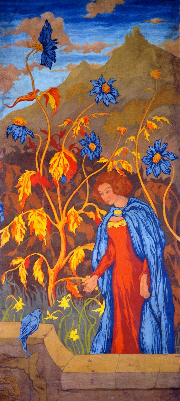 Woman and Blue Bird by Paul Ranson,A3(16x12