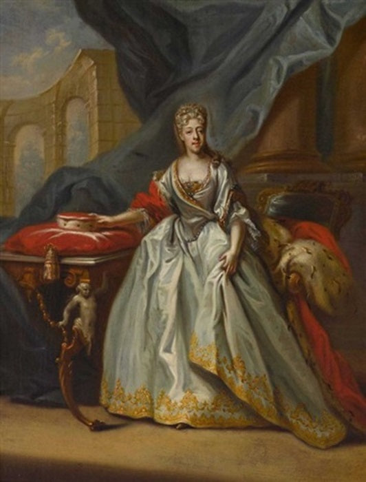 Portrait of Maria Anna Josepha of Bavaria, vintage artwork by Peter Jacob Horemans, 12x8" (A4) Poster