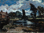 Flatford Mill from a Lock on the Stour, vintage artwork by John Constable, 12x8" (A4) Poster