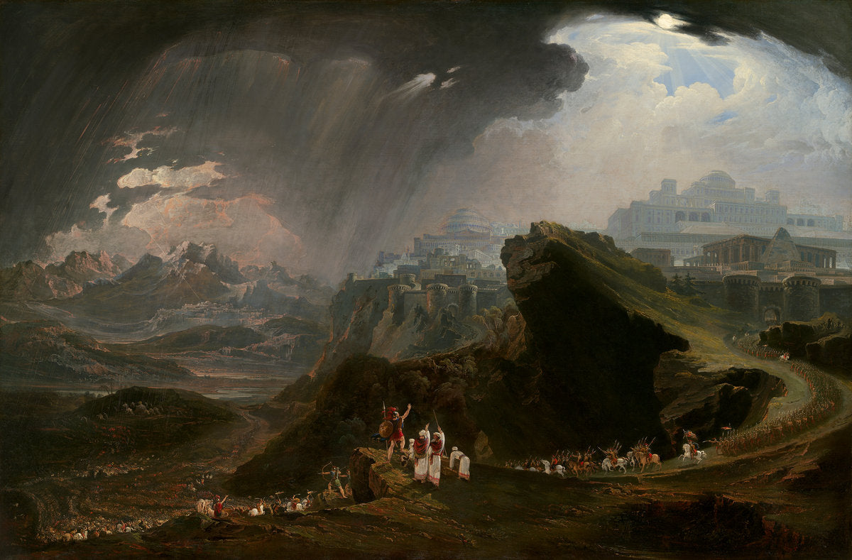 Joshua Commanding the Sun to Stand Still upon Gibeon, vintage artwork by John Martin, 12x8" (A4) Poster