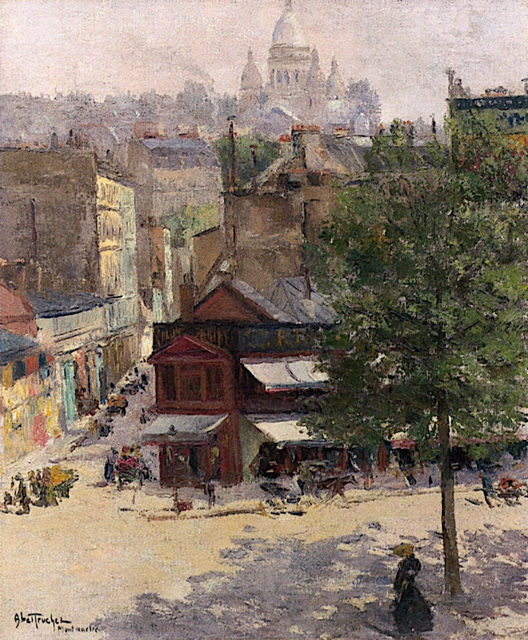 Montmartre, vintage artwork by Louis Abel-Truchet, 12x8" (A4) Poster