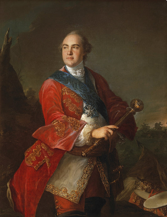 Portrait of Count Kiirll Razumovsky, vintage artwork by Louis Tocque, 12x8" (A4) Poster
