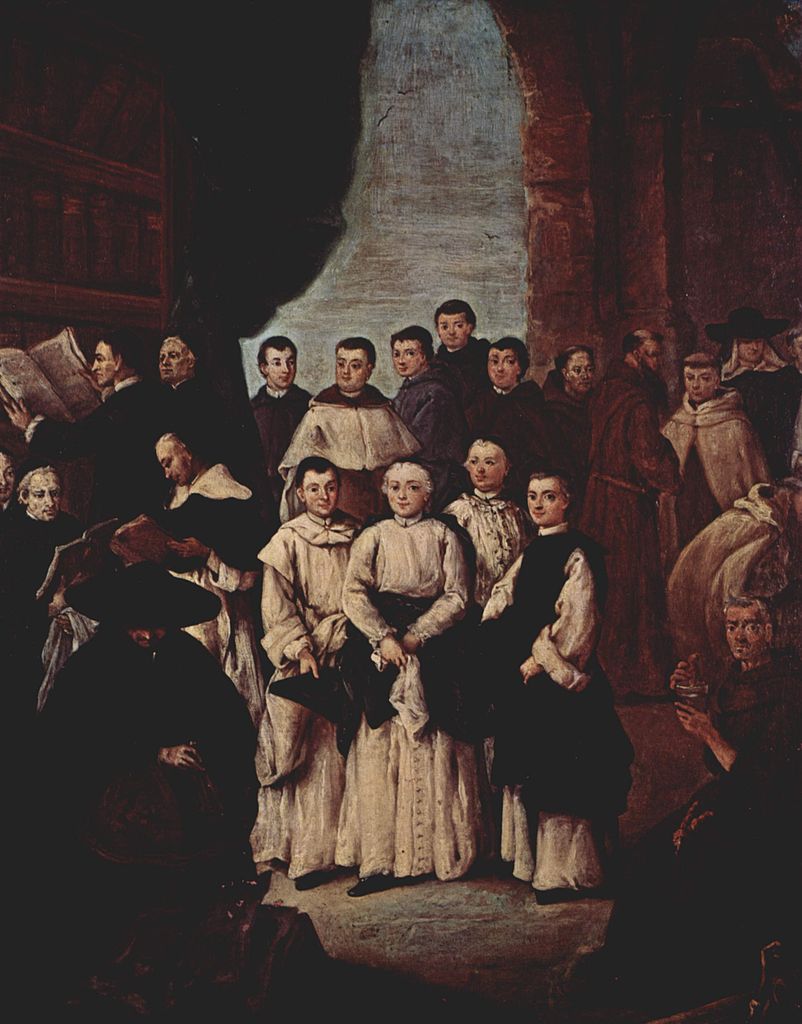 Group portrait of Venetian monks, vintage artwork by Pietro Longhi, 12x8" (A4) Poster