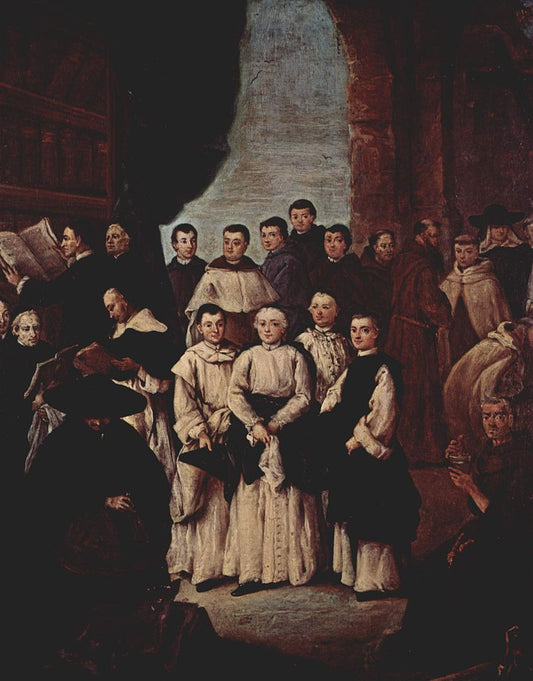 Group portrait of Venetian monks, vintage artwork by Pietro Longhi, 12x8" (A4) Poster