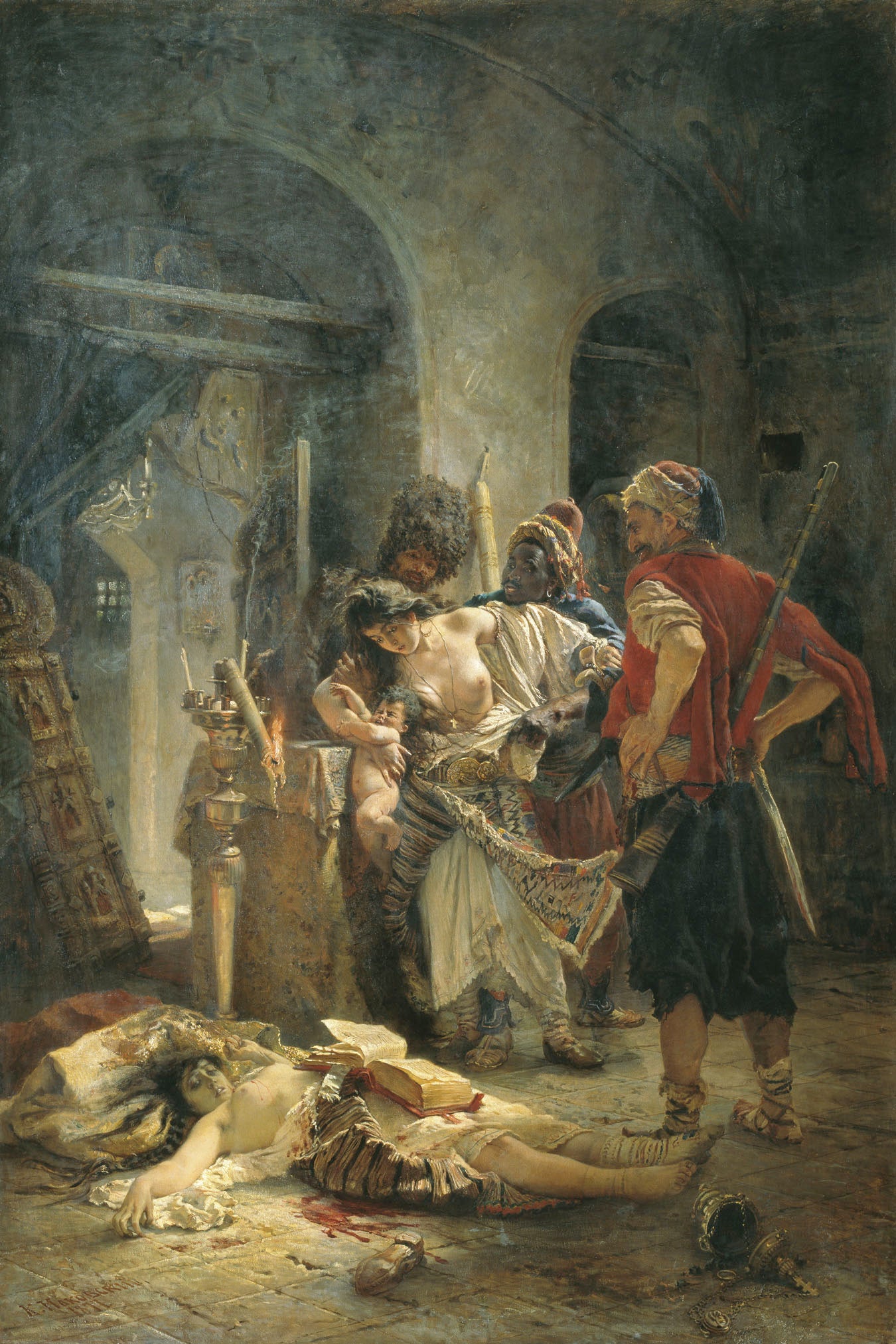 Bulgarian Martyrs, vintage artwork by Konstantin Yegorovich Makovsky, 12x8" (A4) Poster