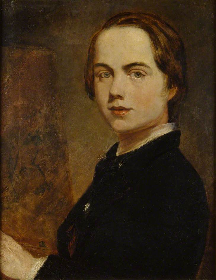 Self Portrait at the Age of 14, vintage artwork by William Holman Hunt, 12x8" (A4) Poster
